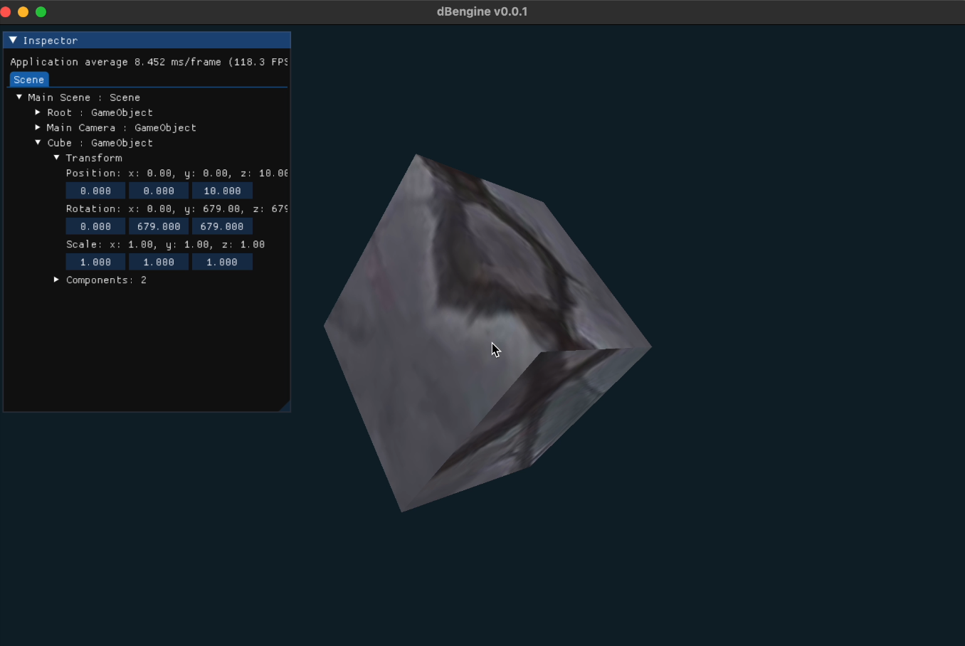 First screenshot of dBengine